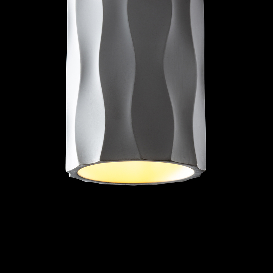 Plafoniera din ipsos cu o suprafata texturata cu model ondulat, pentru surse de lumina LED cu baza, ANGELINA de tavan în rigips 230V E27 15W