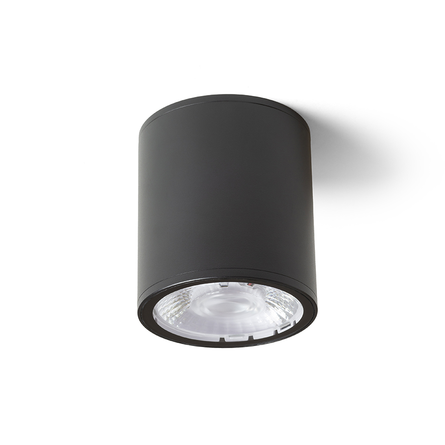Plafonieră cilindrică cu LED, potrivită atât pentru utilizare in exterior cât și in interior, KORNELIA 10 de tavan negru 230V LED 15W IP65 3000K
