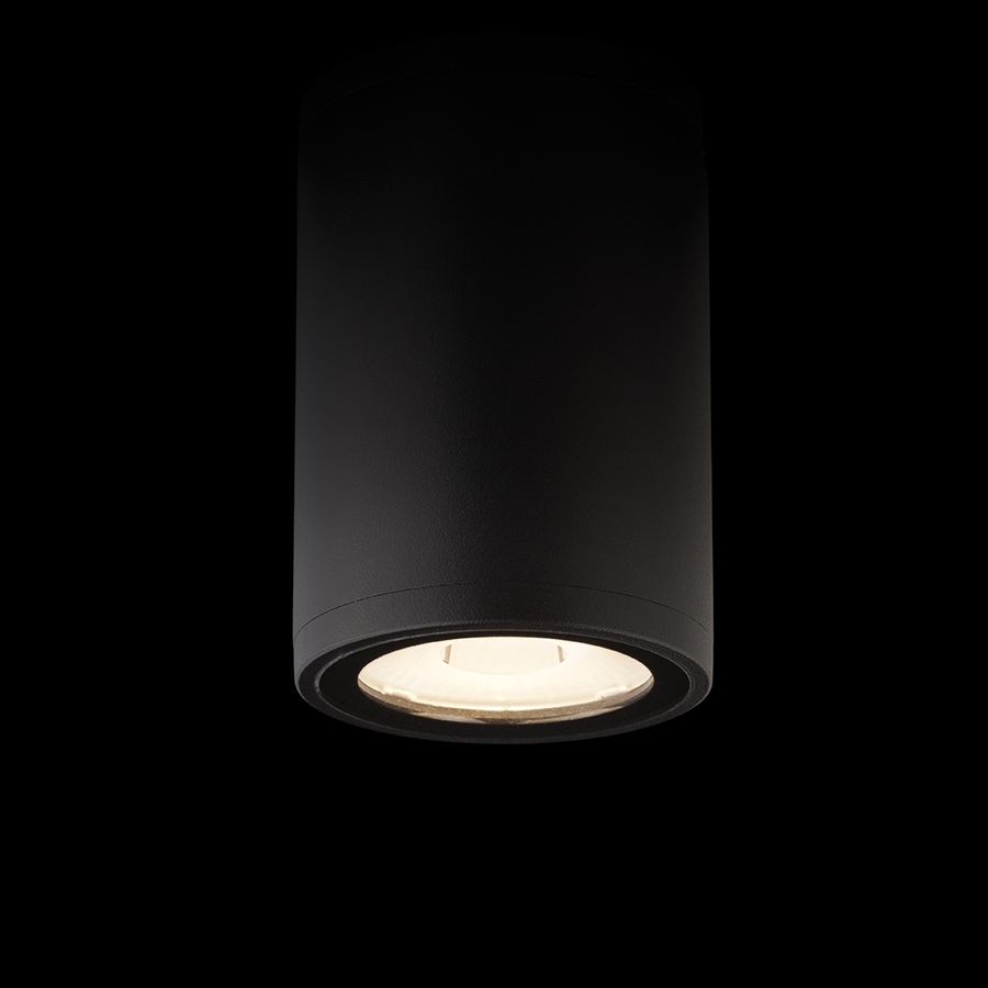 Plafonieră cilindrică cu LED, potrivită atât pentru exterior cât și pentru interior, KORNELIA 5 de tavan negru 230V LED 3W IP65 3000K