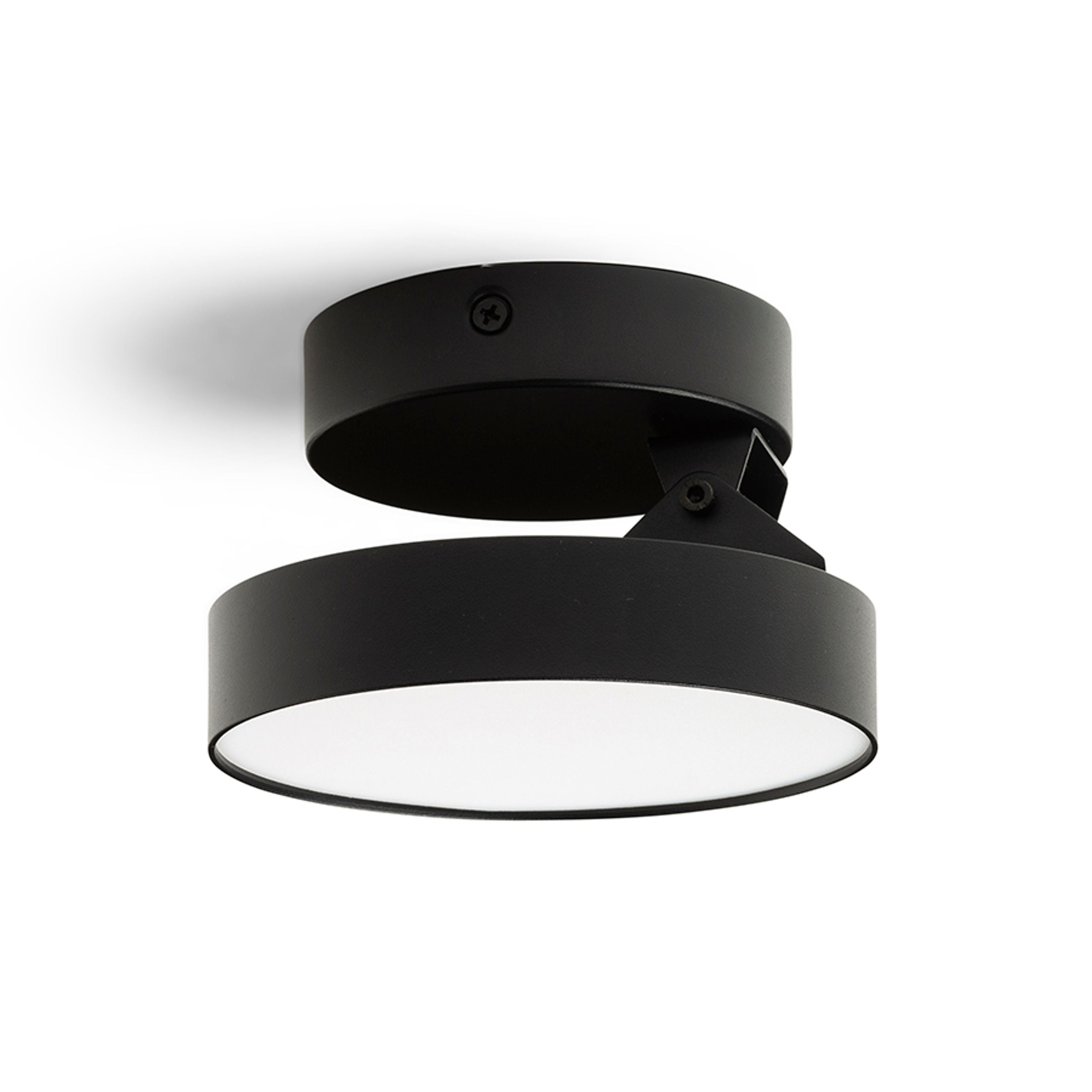 Corp LED plat montat pe suprafață, cu capacitatea de a inclina si roti secțiunea luminoasă Corpul, ARETHA pe suprafață negru 230V 12W 3000K
