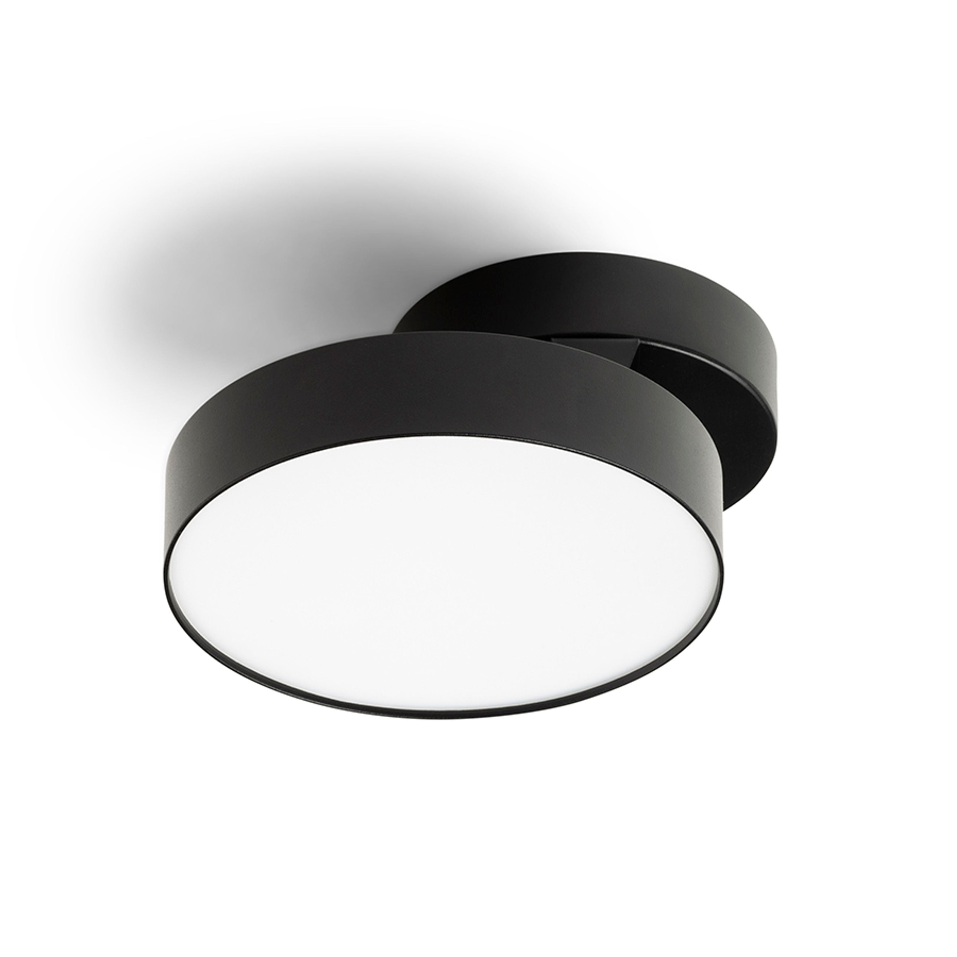 Corp LED plat montat pe suprafață, cu capacitatea de a inclina si roti secțiunea luminoasă Corpul, ARETHA pe suprafață negru 230V 12W 3000K