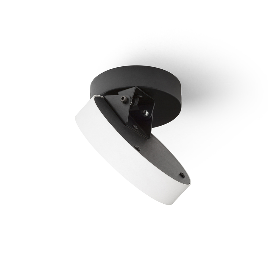 Corp LED plat montat pe suprafață, cu capacitatea de a inclina si roti secțiunea luminoasă Corpul, ARETHA pe suprafață negru 230V 12W 3000K