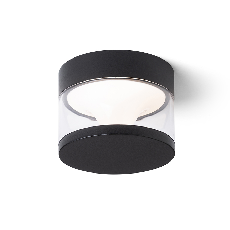 Lumina LED de exterior montată pe suprafață, cu emisie de lumină moale, care se intinde uniform in, BRENDA montat pe suprafață negru 230V 9W IP65 3000K