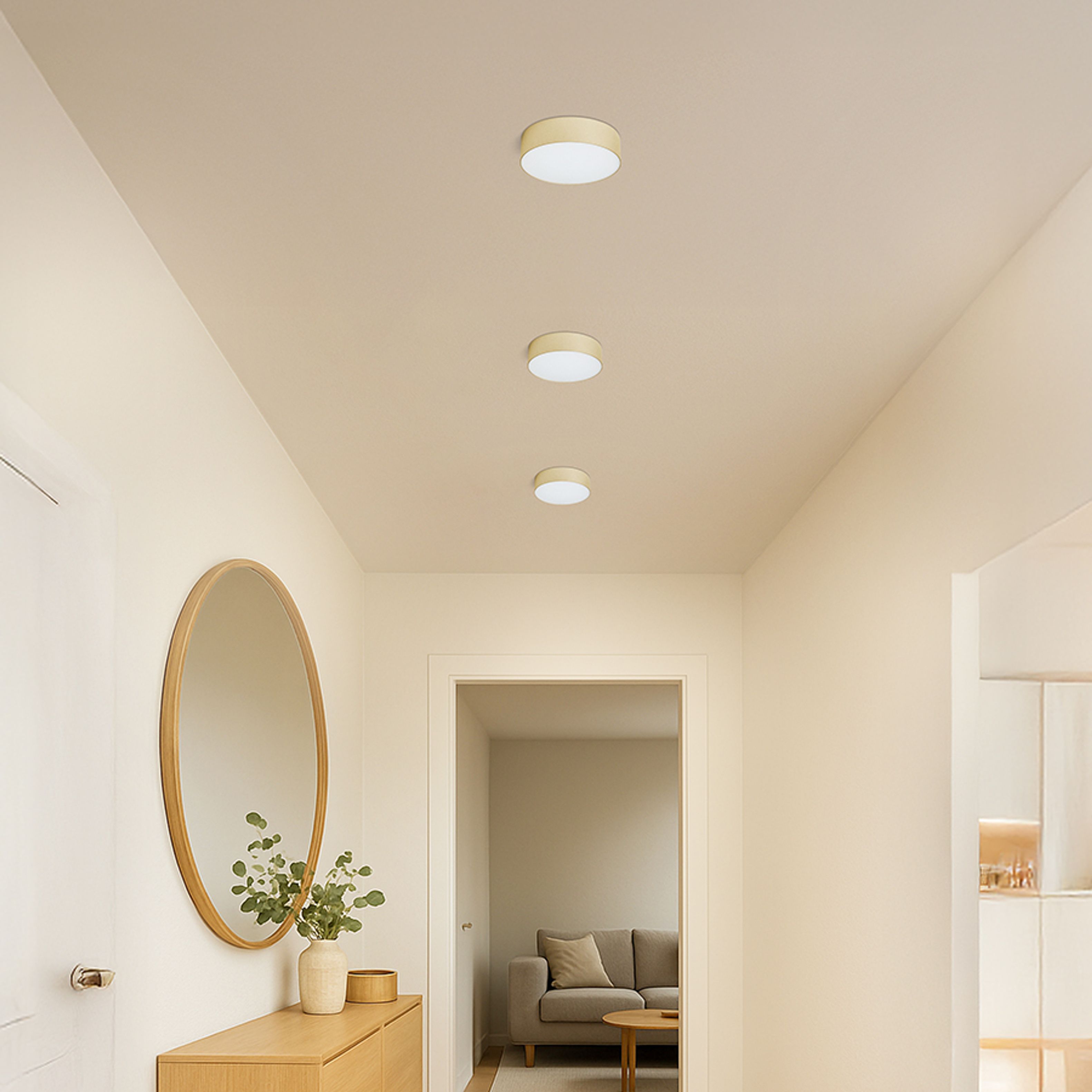 Plafoniera cu LED incorporat si un cadru minimalist, LARISA R 22 de tavan pearl aur 230V 20W 3000K 4000K 6500K