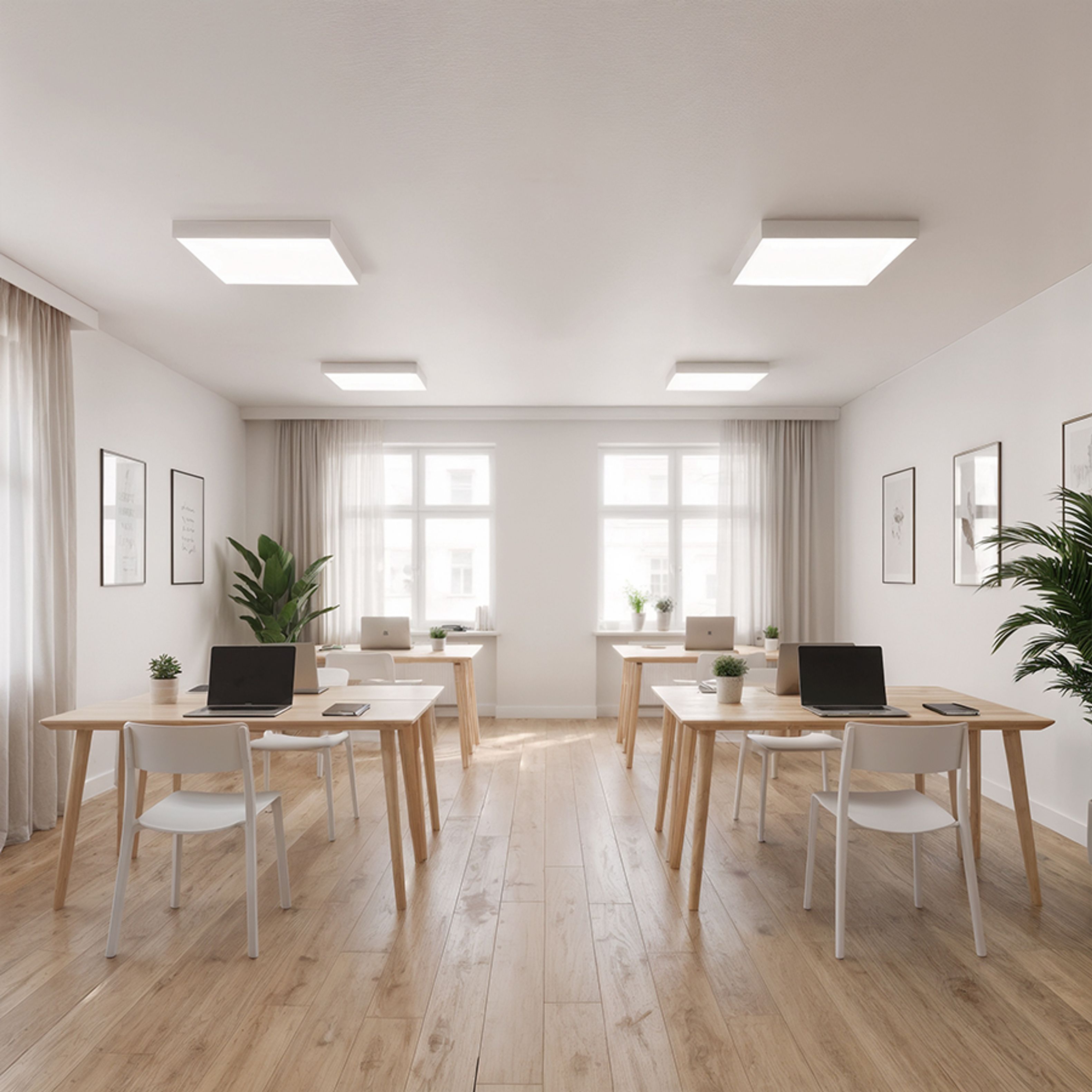Plafoniera reglabila cu LED incorporat si un cadru minimalist, LARISA SQ 60 DIMM de tavan alb 230V 100W 3000K 4000K 6500K