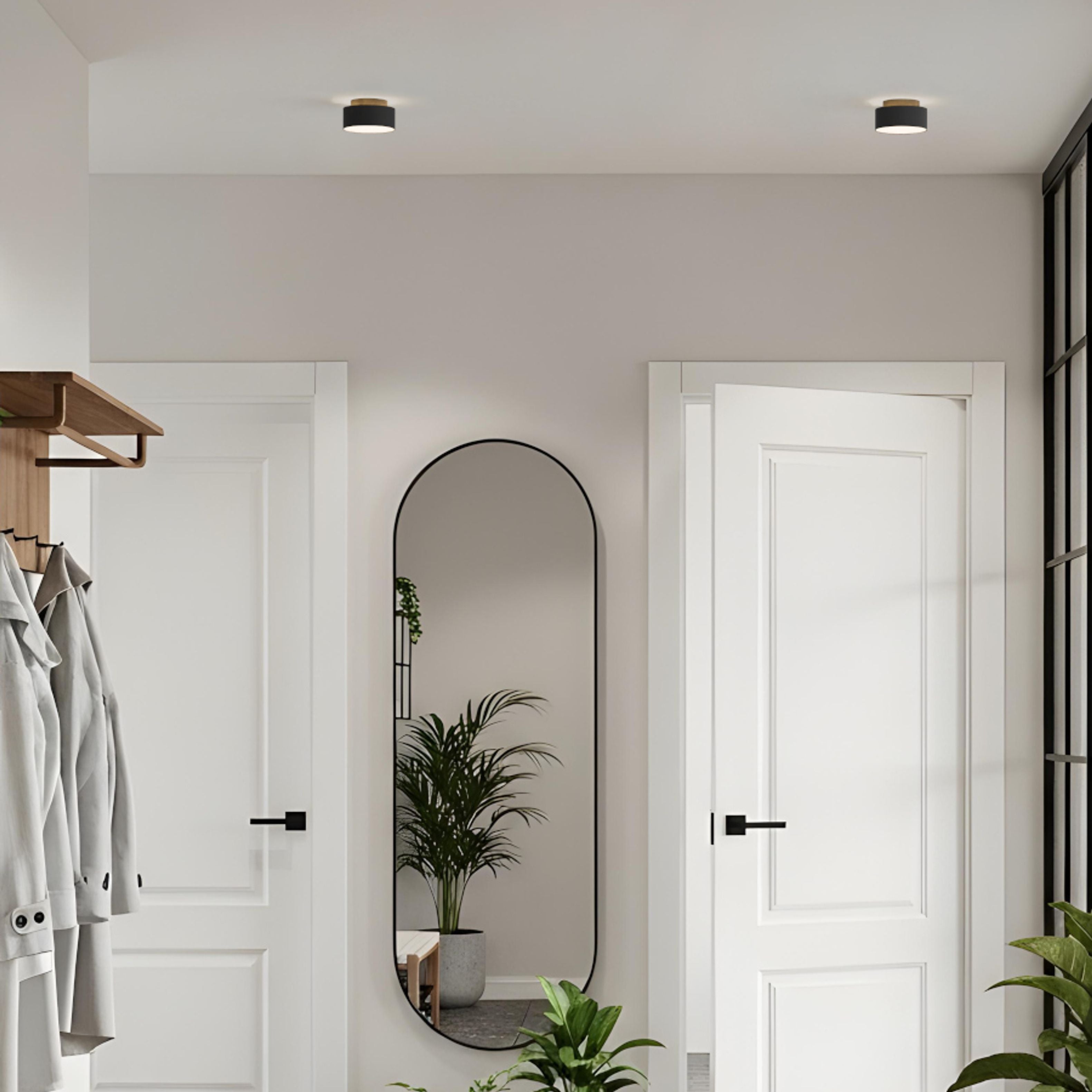 Corp de iluminat LED de suprafata, cu iluminare indirecta pe tavan si cadru metalic, MARLENE 14 montat pe suprafață negru 230V 18+6W 3000K