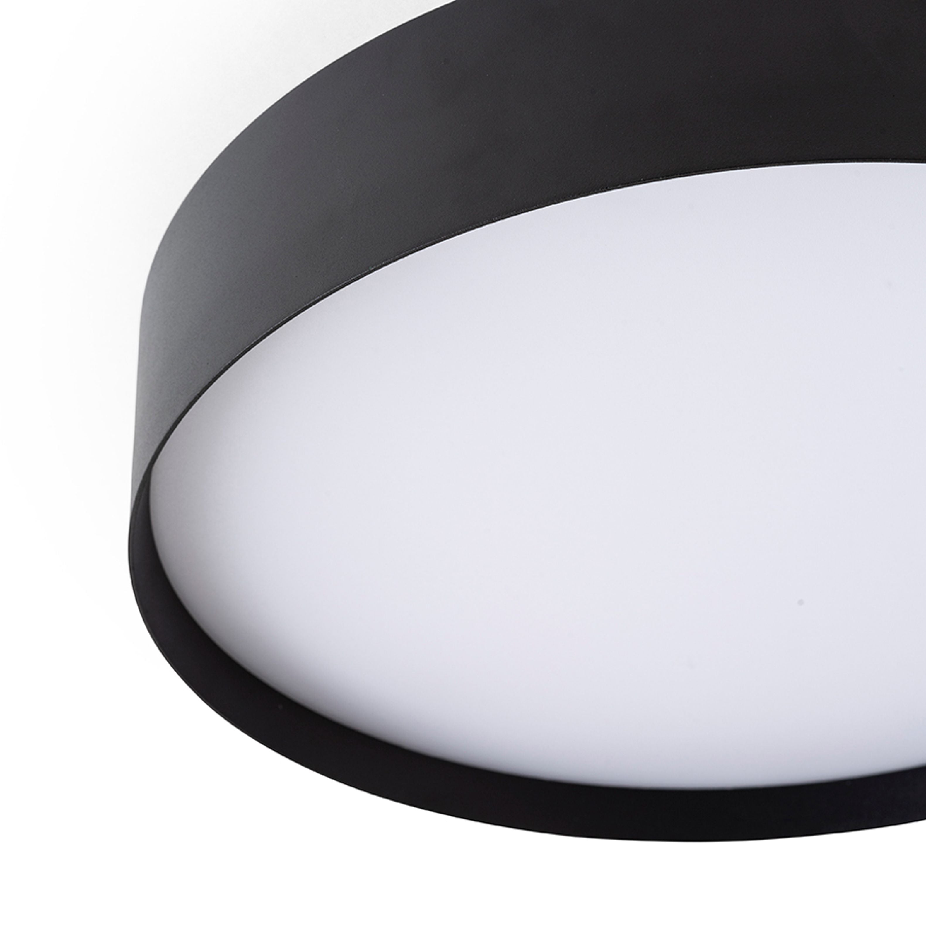 Corp de iluminat LED montat la suprafață, cu un cadru minimalist si un difuzor lăptos usor ingropat, SOLIS 40 DIMM pe suprafață negru 230V 50W 3000K