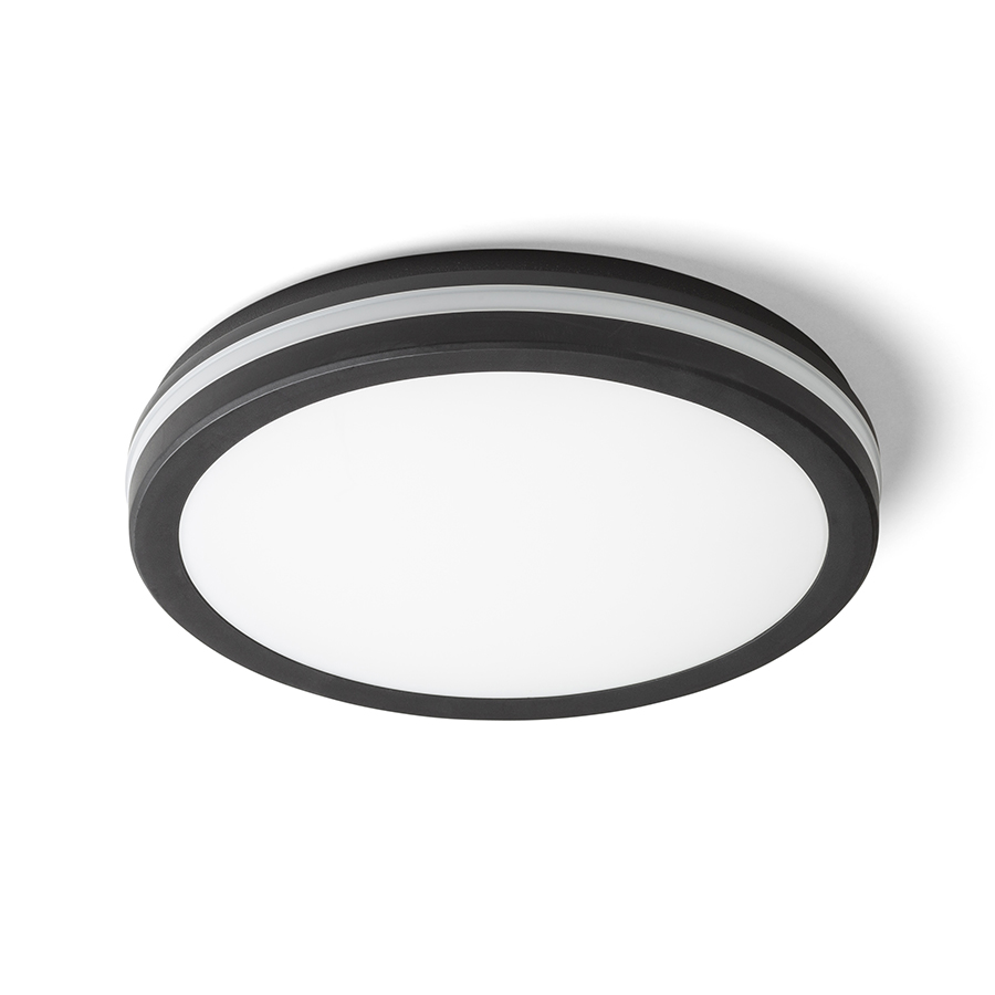 Lampa LED montata pe suprafața din plastic cu temperatura de culoare reglabila, conceputa pentru, SONO 30 montat pe suprafață negru 230V 30W IP65 3000K 4000K 6000K