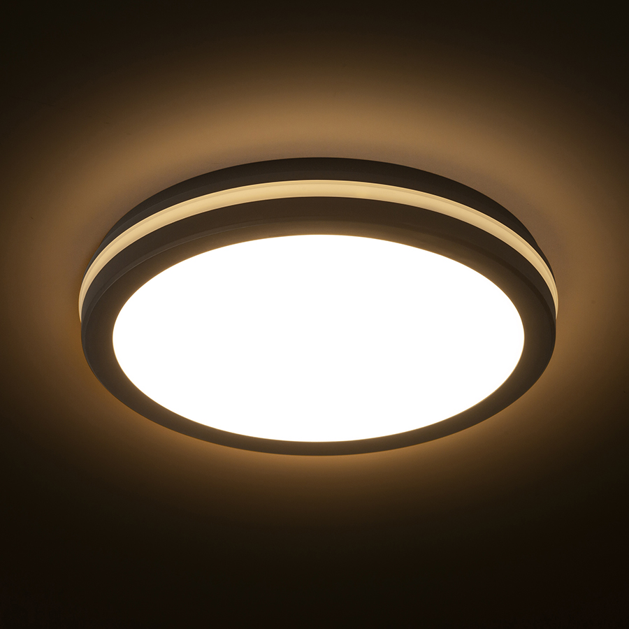 Lampa LED montata pe suprafața din plastic cu temperatura de culoare reglabila, conceputa pentru, SONO 30 montat pe suprafață negru 230V 30W IP65 3000K 4000K 6000K