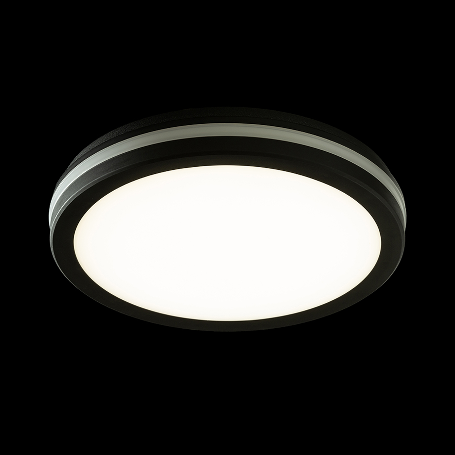 Lampa LED montata pe suprafața din plastic cu temperatura de culoare reglabila, conceputa pentru, SONO 30 montat pe suprafață negru 230V 30W IP65 3000K 4000K 6000K