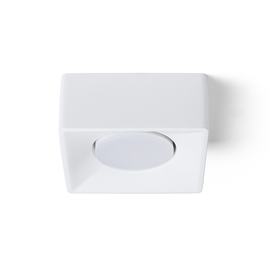 Plafoniera patrata din ipsos pentru surse de lumina LED cu soclu GX53, FRAM SQ montat pe suprafață în rigips 230V 7W