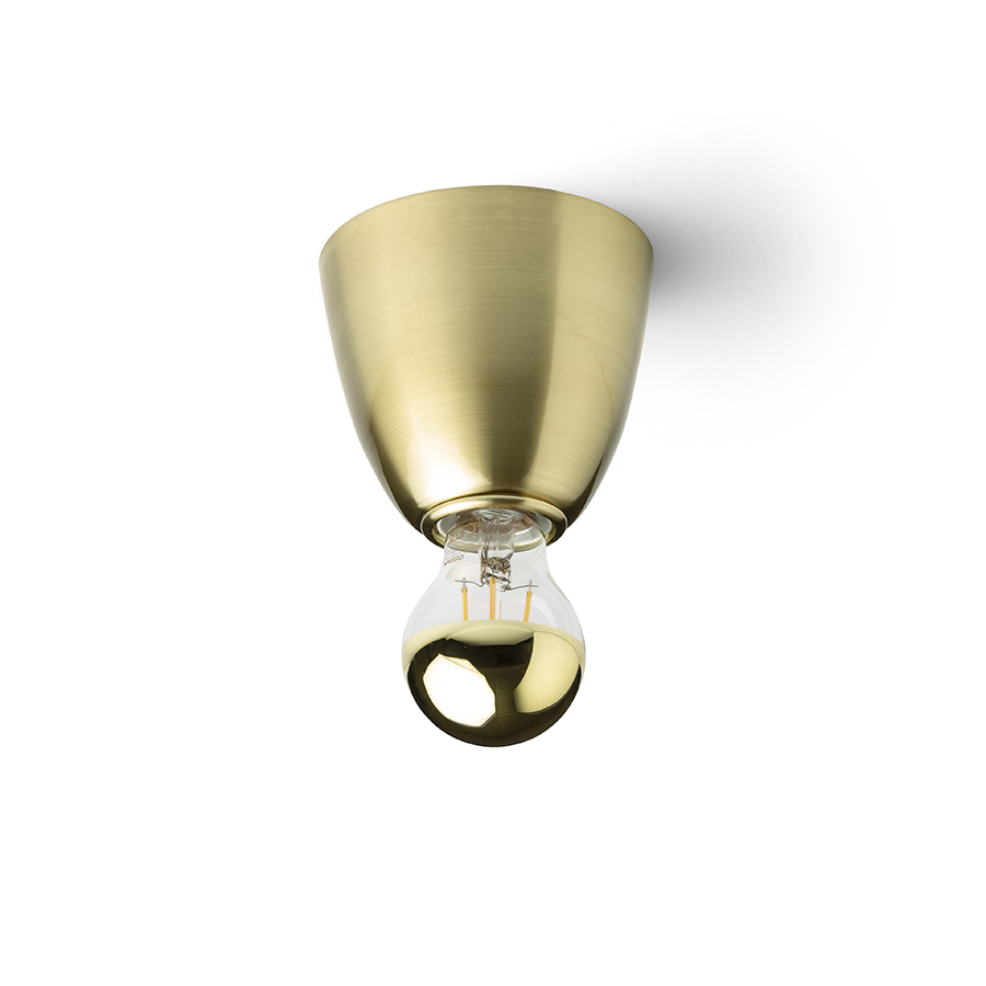 Lumina metalica de tavan sau de perete potrivita pentru surse de lumina LED decorative cu baza E27, REACH de alamă pieptănat 230V 11W