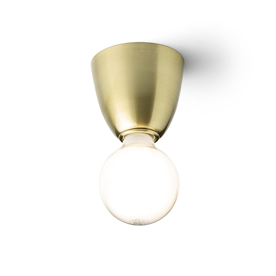 Lumina metalica de tavan sau de perete potrivita pentru surse de lumina LED decorative cu baza E27, REACH de alamă pieptănat 230V 11W