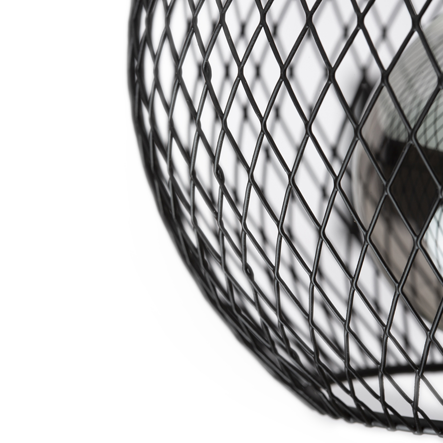 Plafoniera in forma de sfera din metal perforat fin, potrivita pentru surse de lumina LED, COSIR 18 de tavan negru 230V E27 11W
