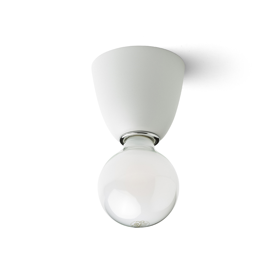 Lumina metalica de tavan sau de perete potrivita pentru surse de lumina LED decorative cu baza E27, REACH de alb 230V 11W
