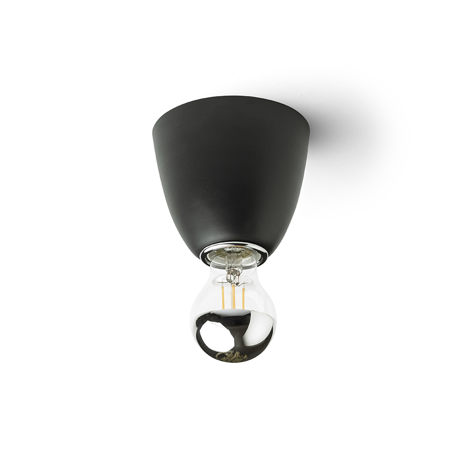Lumina metalica de tavan sau de perete potrivita pentru surse de lumina LED decorative cu baza E27, REACH de negru 230V 11W