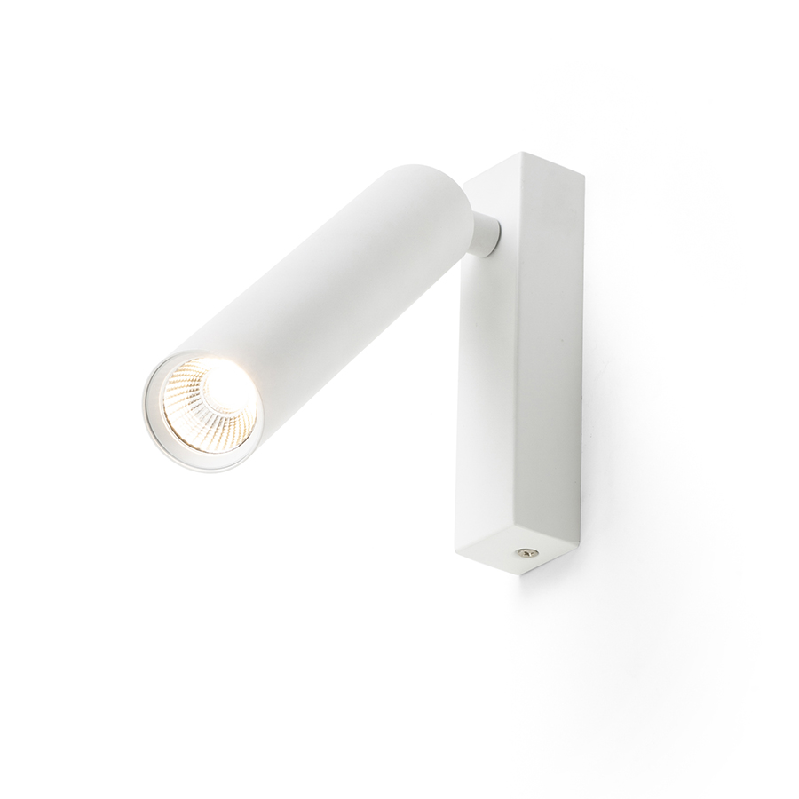 Lumina LED tubulară montata la suprafață pe baza unghiulară, DARRIN I montat pe alb 230V 6W 24° 3000K