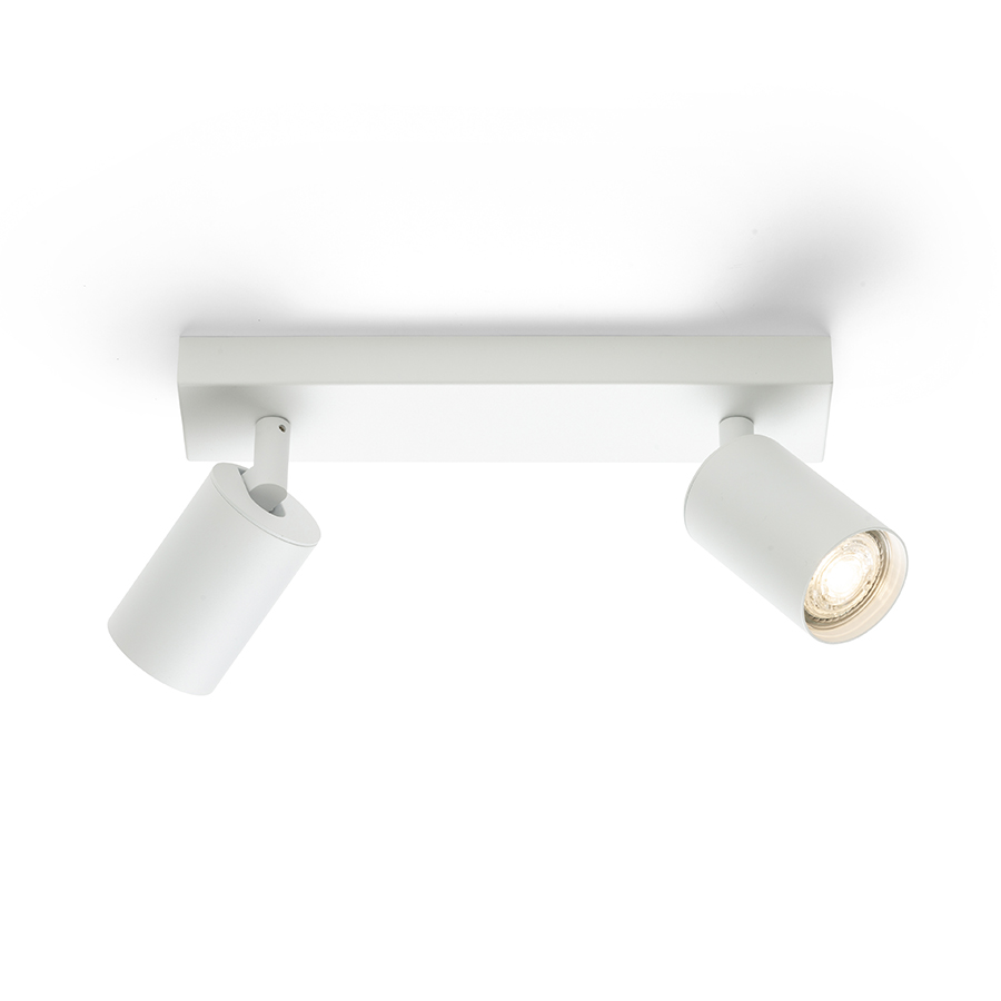 Spot montat la suprafață pentru doua surse de lumina LED GU10, DUDE II pe alb 230V 2x9W
