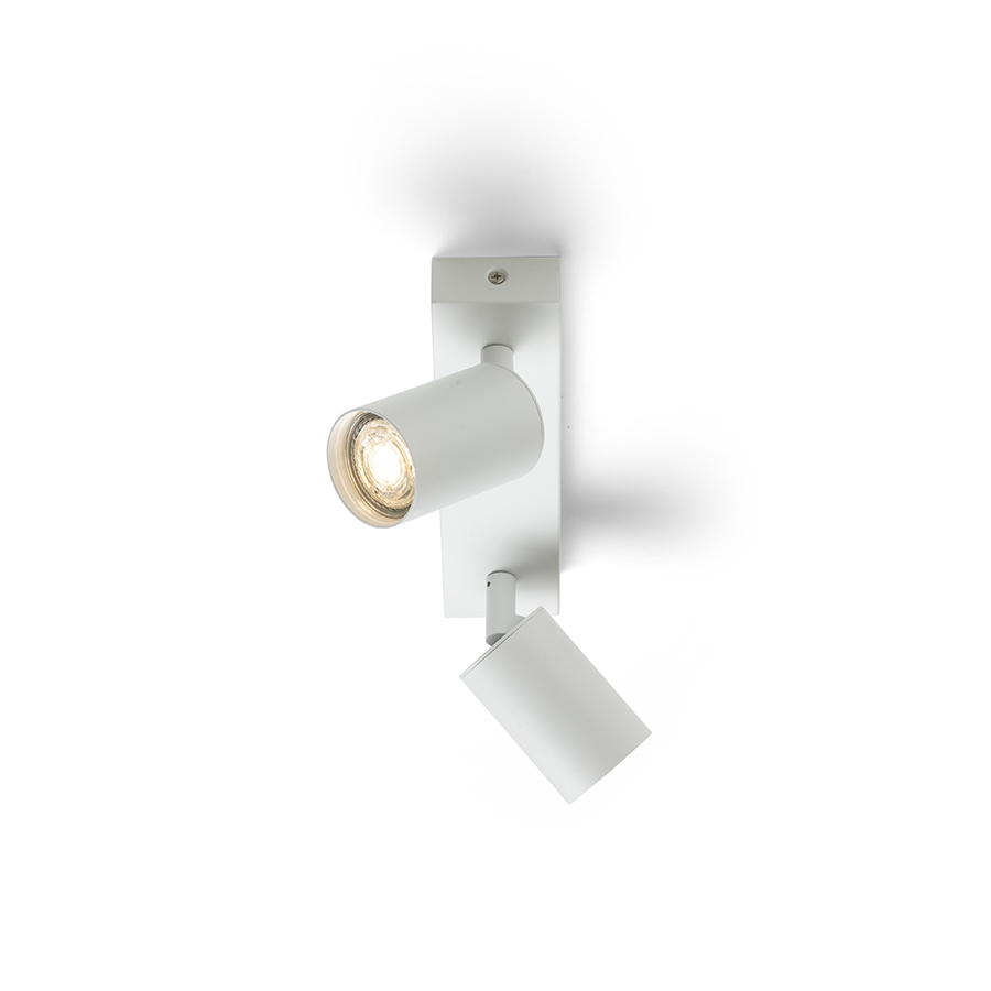 Spot montat la suprafață pentru doua surse de lumina LED GU10, DUDE II pe alb 230V 2x9W