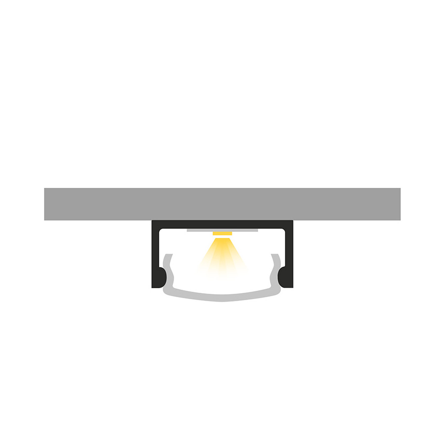 Un profil de aluminiu montat pe suprafata pentru pozitionarea unei benzi LED potrivite, LED PROFILE G pe suprafață 1m alb acrilică mată/aluminiu