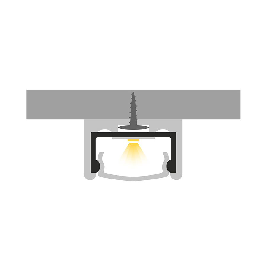 Un profil de aluminiu montat pe suprafata pentru pozitionarea unei benzi LED potrivite, LED PROFILE G pe suprafață 1m alb acrilică mată/aluminiu
