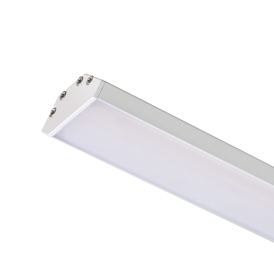 Un profil de aluminiu de colt pentru pozitionarea benzilor LED adecvate, LED PROFILE J montat pe suprafață 1m alb acrilică mată/aluminiu