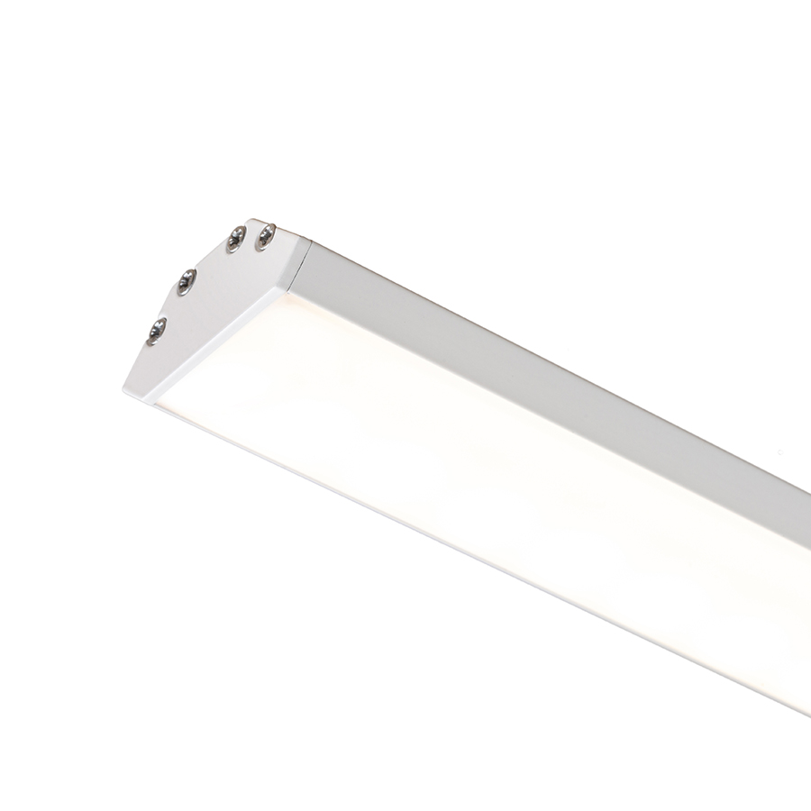 Un profil de aluminiu de colt pentru pozitionarea benzilor LED adecvate, LED PROFILE J montat pe suprafață 1m alb acrilică mată/aluminiu