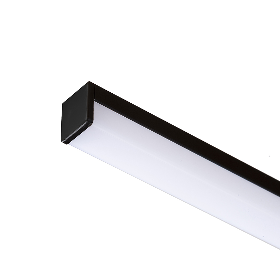 Un profil de aluminiu montat pe suprafată pentru pozitionarea unei benzi LED adecvat Livrat cu, LED PROFILE H pe suprafață 1m negru acrilică mată/aluminiu