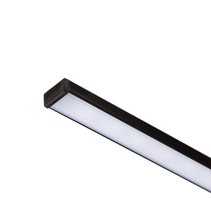 Un profil de aluminiu montat pe suprafata pentru pozitionarea unei benzi LED potrivite, LED PROFILE G pe suprafață 1m negru acrilică mată/aluminiu