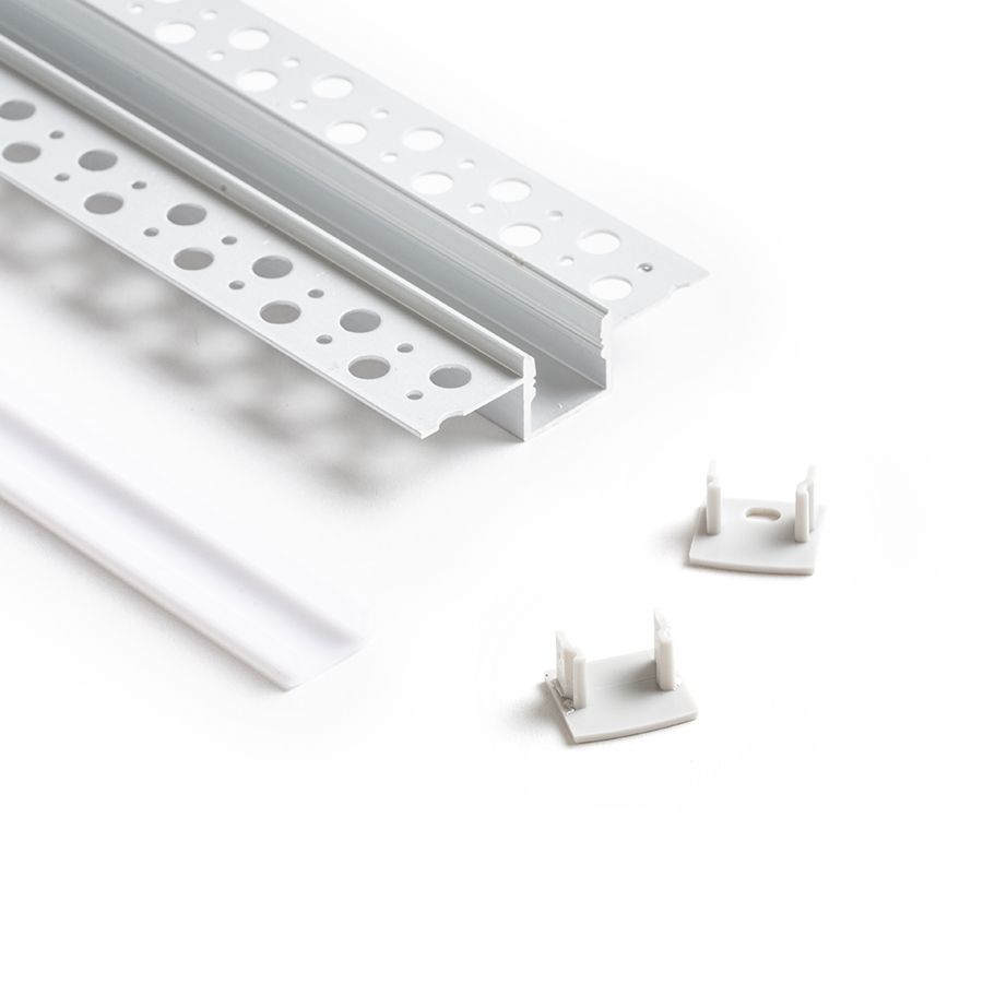Profil din aluminiu pentru utilizare cu banda LED adecvata, LED PROFILE B ingropat 1m aluminiu/acrilic mat