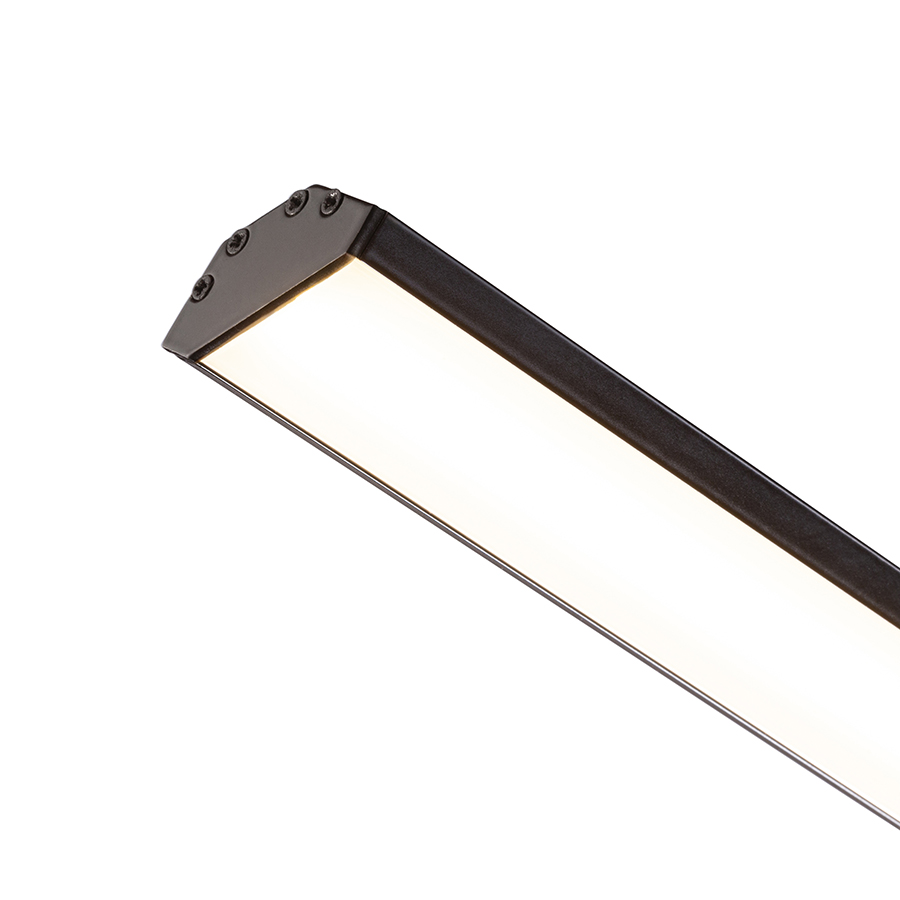 Un profil de aluminiu de colt pentru pozitionarea benzilor LED adecvate, LED PROFILE J montat pe suprafață 1m negru acrilică mată/aluminiu