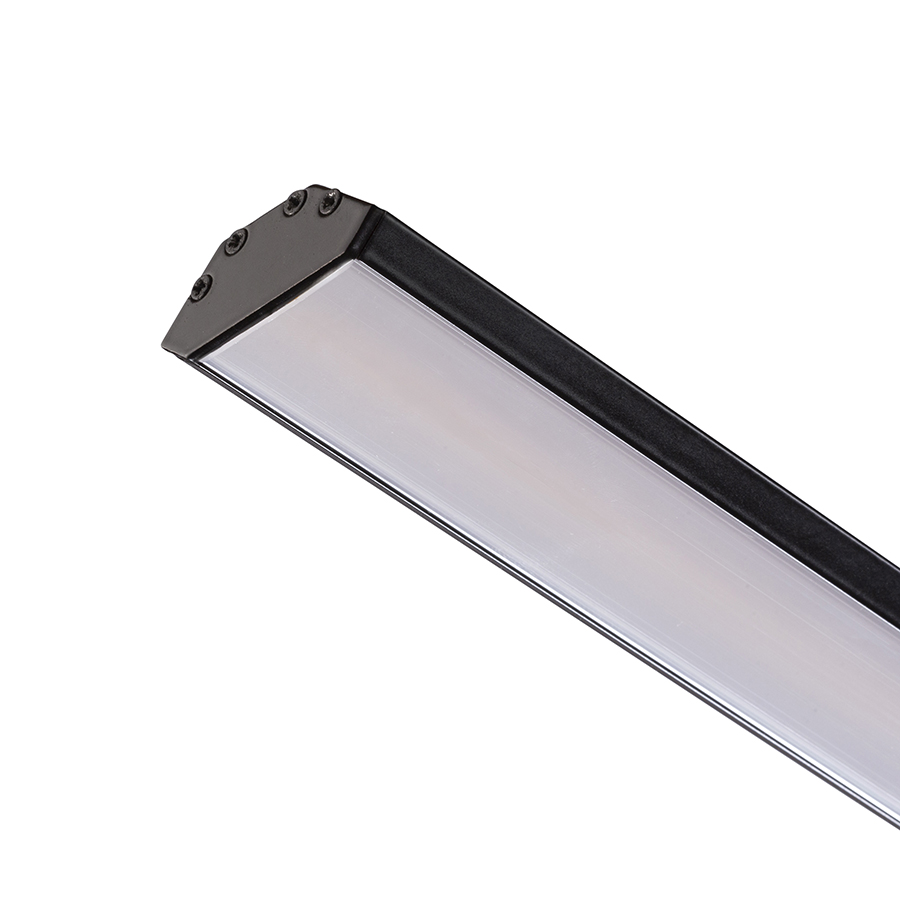 Un profil de aluminiu de colt pentru pozitionarea benzilor LED adecvate, LED PROFILE J montat pe suprafață 1m negru acrilică mată/aluminiu