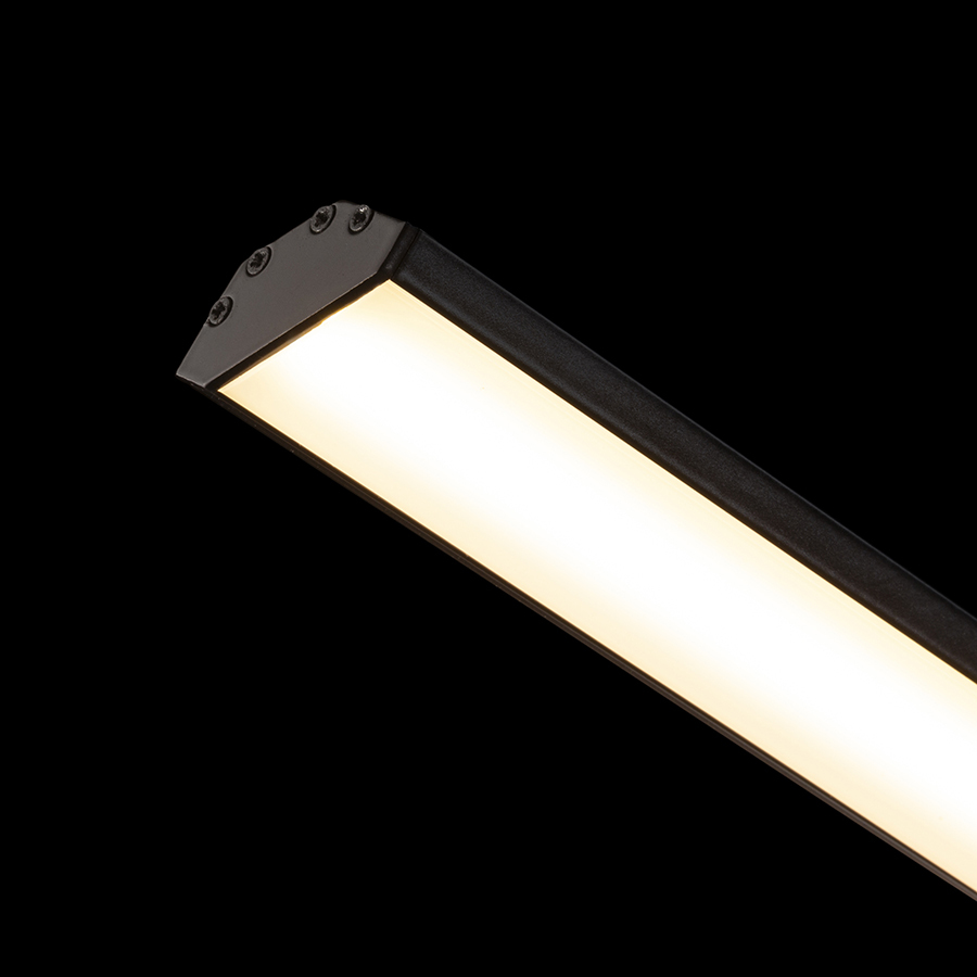 Un profil de aluminiu de colt pentru pozitionarea benzilor LED adecvate, LED PROFILE J montat pe suprafață 1m negru acrilică mată/aluminiu