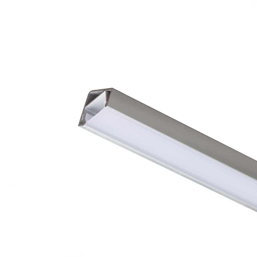 Un profil de aluminiu asimetric de colt pentru pozitionarea unei benzi LED adecvate, LED PROFILE I 30/60 montat pe suprafață 1m anodizat/acrilică mată