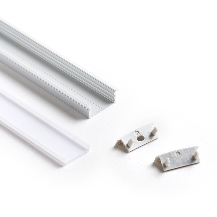 Profil din aluminiu pentru utilizare cu banda LED adecvata, LED PROFILE A ingropat 1m aluminiu/acrilic mat