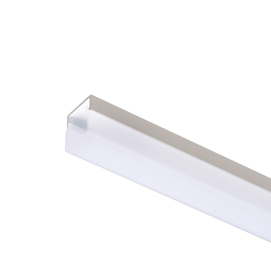 Un profil de aluminiu montat pe suprafată pentru pozitionarea unei benzi LED adecvat Livrat cu, LED PROFILE H pe suprafață 1m alb acrilică mată/aluminiu