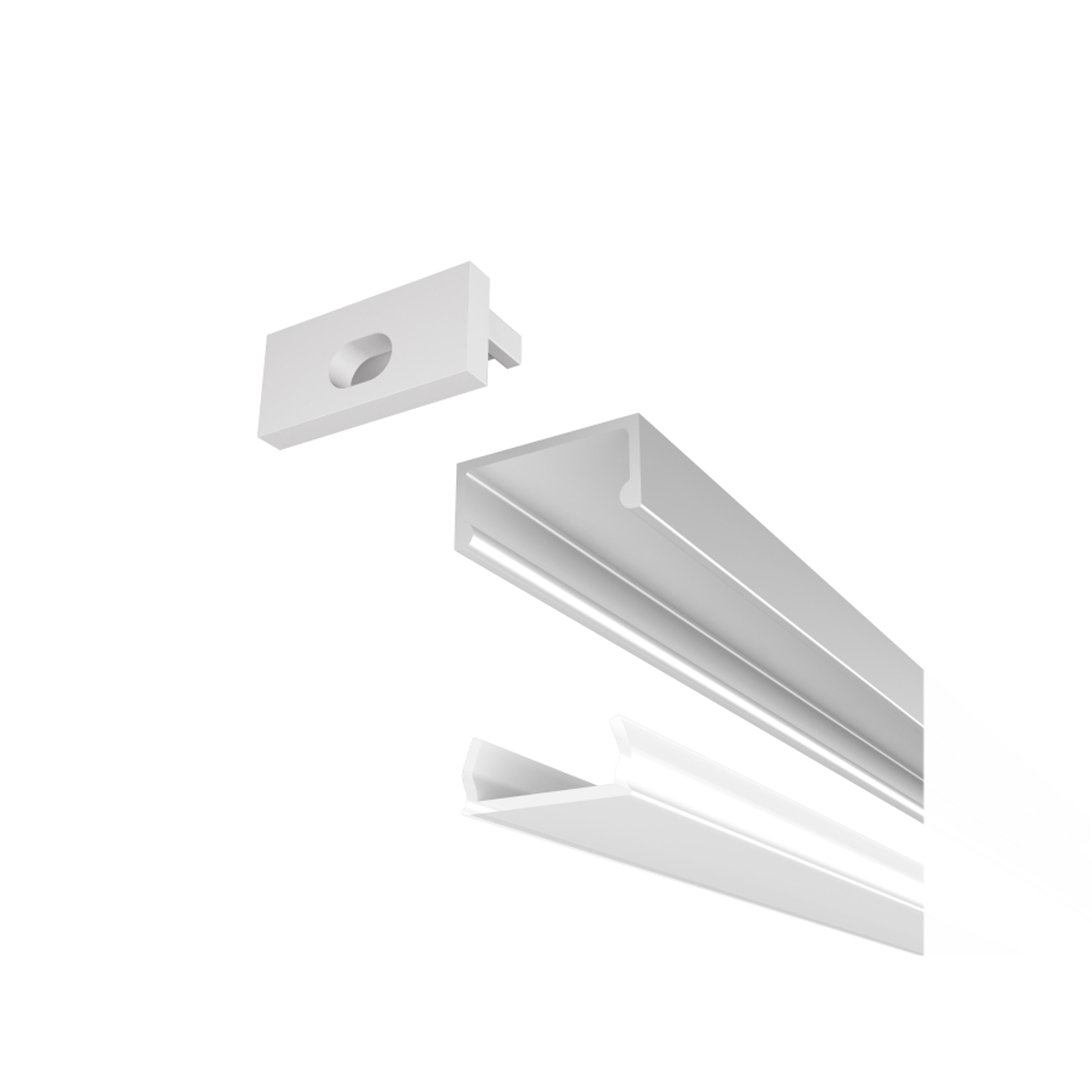 Un profil de aluminiu montat pe suprafata pentru pozitionarea unei benzi LED potrivite, LED PROFILE G pe suprafață 1m anodizat/acrilică mată