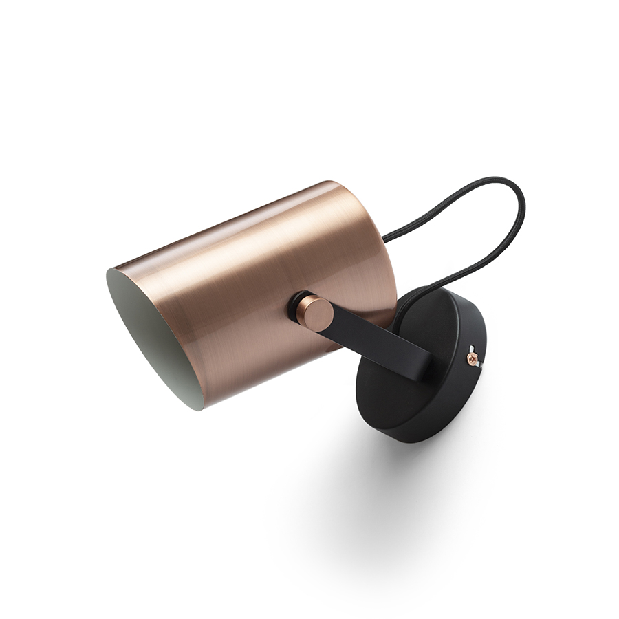 Proiector masiv cu o priză E27 destinat surselor de lumină direcționale HAREN, montat, suprafață, cupru/negru, 230V, LED, 15W