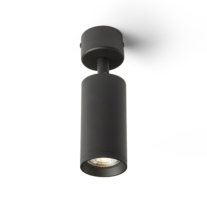 Reflector cilindric simplu cu fasung GU10, BELENOS de tavan negru 230V LED 9W