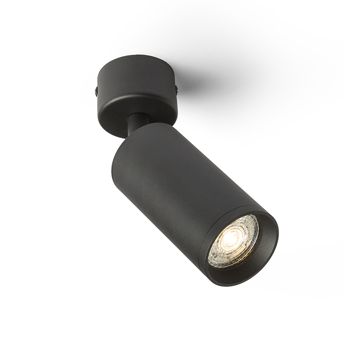 Reflector cilindric simplu cu fasung GU10, BELENOS de tavan negru 230V LED 9W