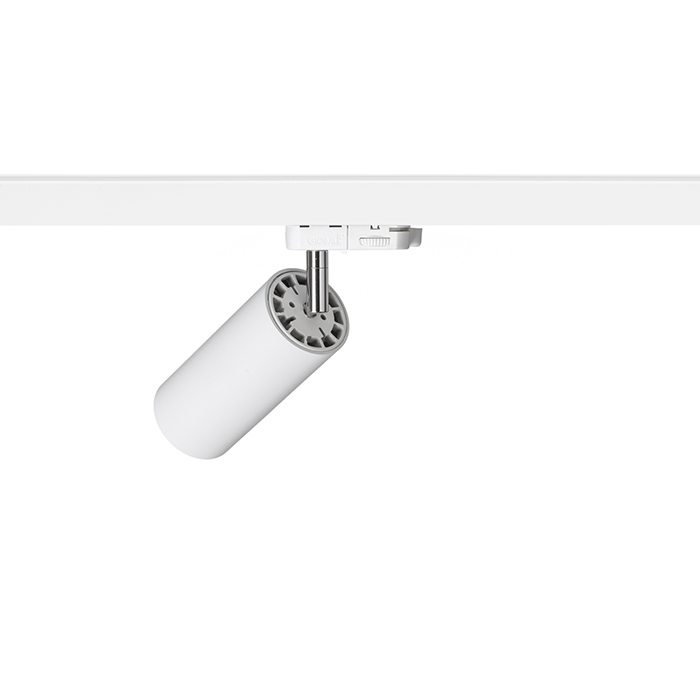 Reflector LED cilindric pentru șină cu 3-circuite, MAVRO cu alb 230V 12W 38° 3000K