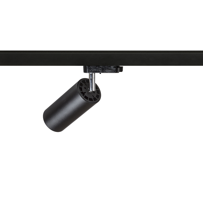 Reflector LED cilindric pentru șină cu 3-circuite, MAVRO cu negru/auriu 230V 12W 38° 3000K