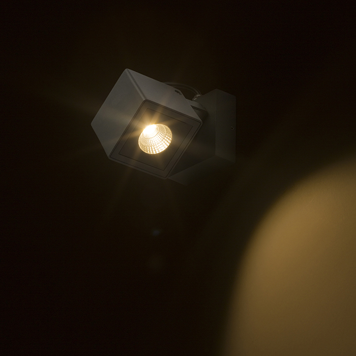 Reflector LED diode cubic exterior pentru montare pe perete BORA, antracit, 230V, 6W, 44°, IP54, 3000K