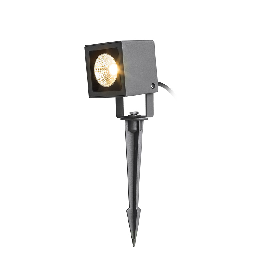 Reflector LED pătratic exterior, BORA cu vârf antracit 230V 6W 50° IP54 3000K