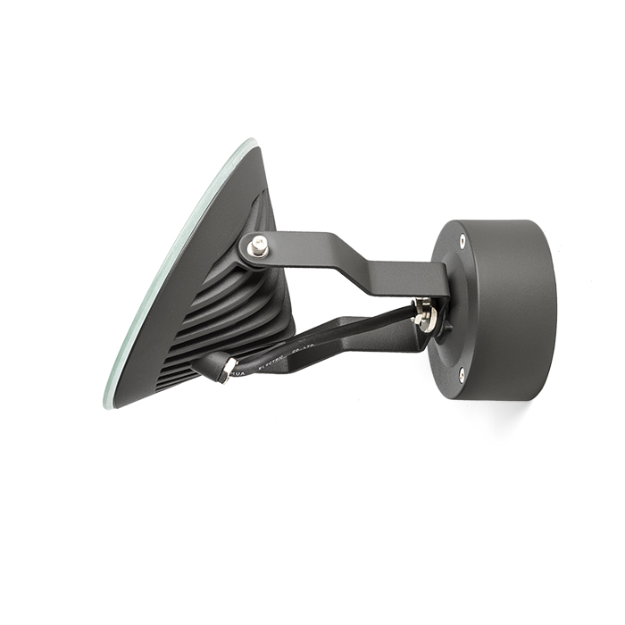 Reflector LED reglabil exterior cu capac din sticlă transparentă, pentru montare pe perete, FOX antracit 230V 9W 120° IP65 3000K