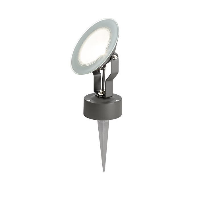Reflector LED reglabil exterior cu capac din sticlă transparentă, pentru montare pe perete, FOX antracit 230V 9W 120° IP65 3000K