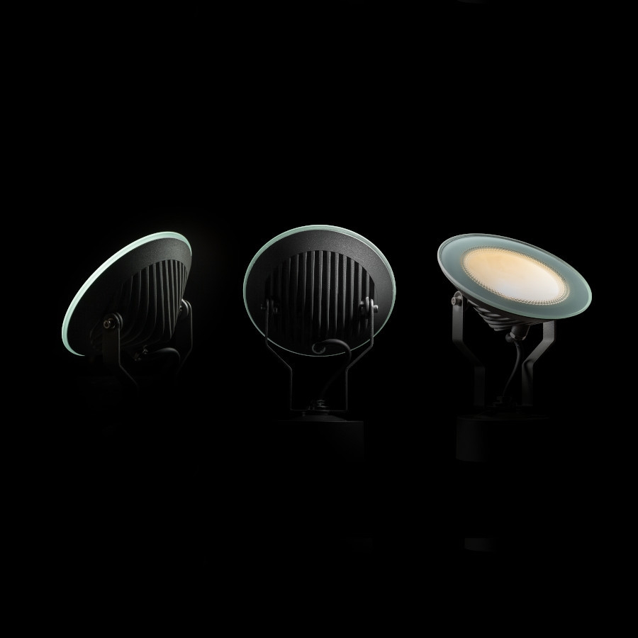 Reflector LED reglabil exterior cu capac din sticlă transparentă, pentru montare pe perete, FOX antracit 230V 9W 120° IP65 3000K