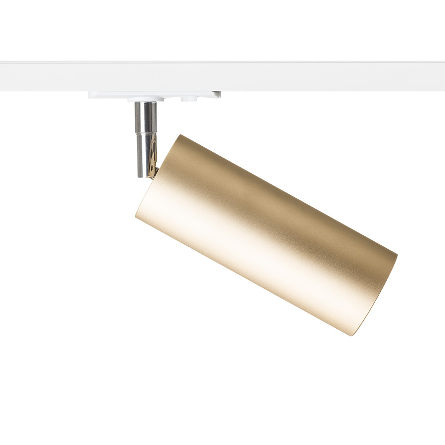 Reflector LED cilindric pentru șină cu 1-circuit, MAVRO cu auriu 230V 12W 38° 3000K