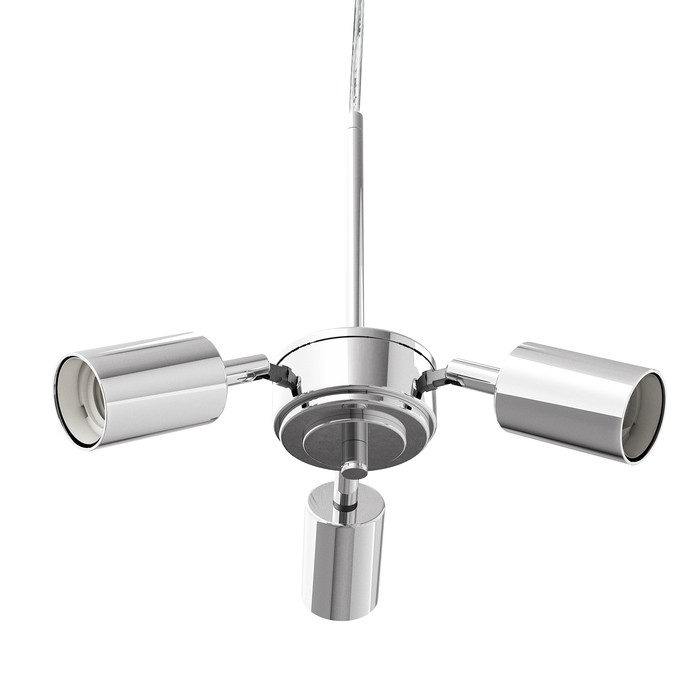 Set de agățat cu trei dulii, care sunt înclinate la 90 °, TRIX suspendat crom 230V LED E27 3x15W