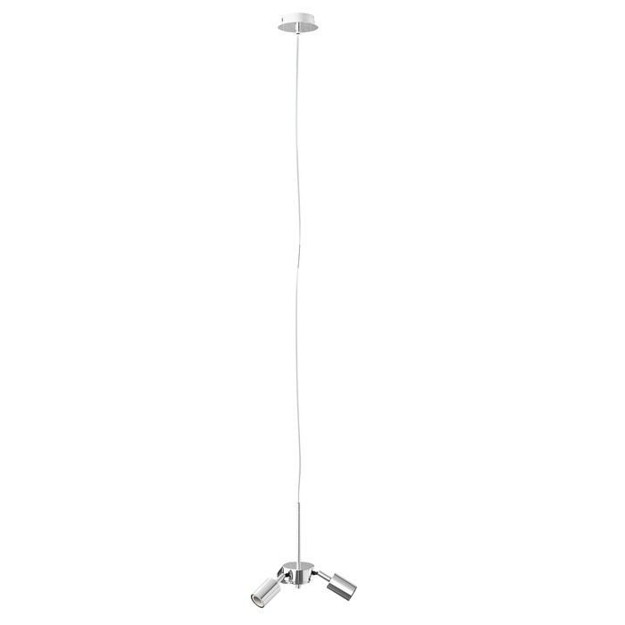 Set de agățat cu trei dulii, care sunt înclinate la 90 °, TRIX suspendat crom 230V LED E27 3x15W